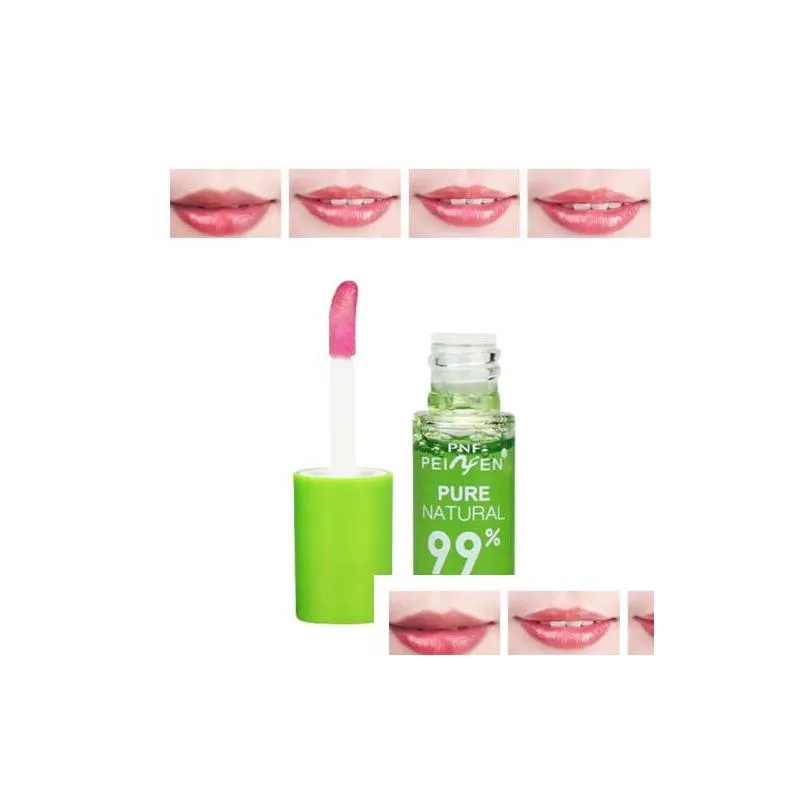 natural aloe liquid lips make up waterproof long lasting lip gloss tint change color lips transparent makeup