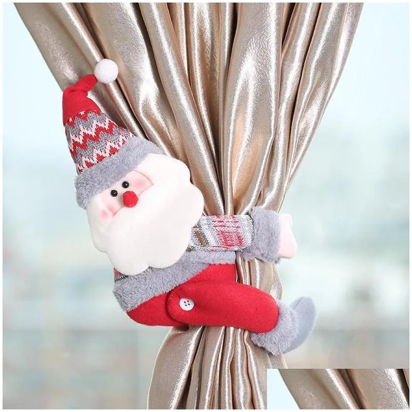 christmas decor creative curtain buckle cartoon doll decoration ornaments home restaurant decorations santa window pendant