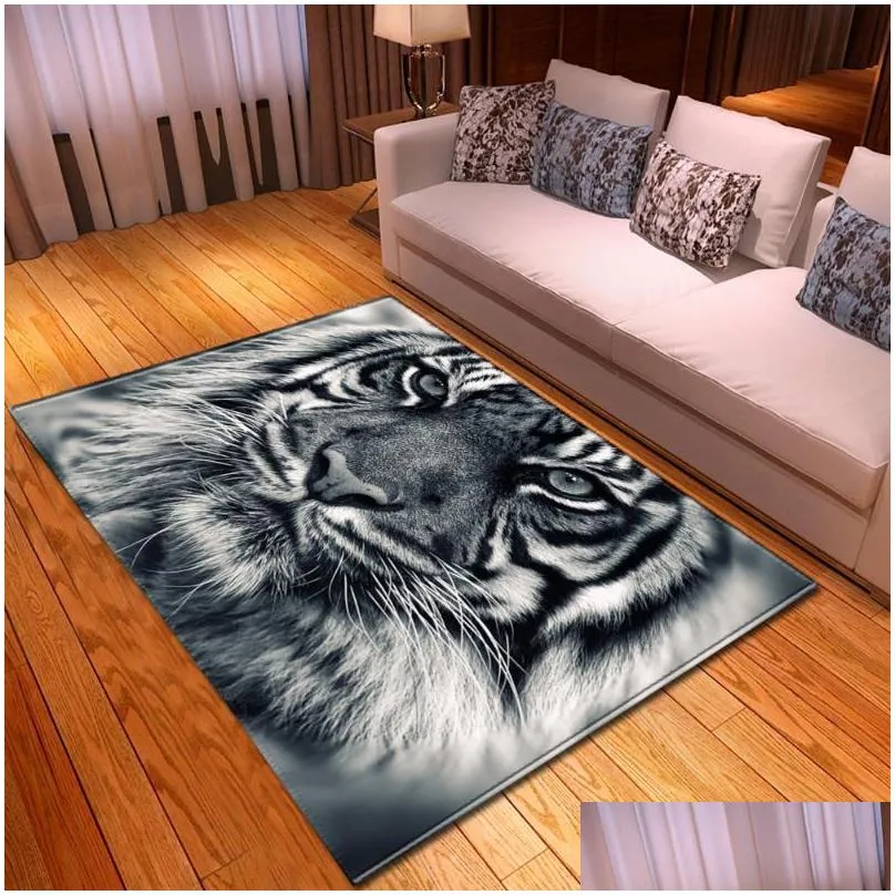 3d cartoon child carpets for living room bedroom area rugs kids floor mats kitchen parlor large tiger  tapis home decor