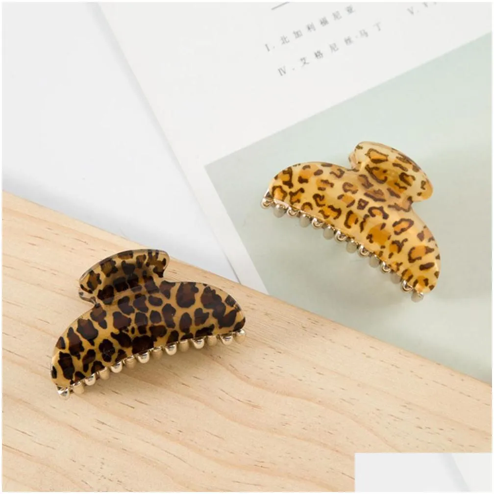 Xugar Hair Accessories Big Size Leopard Hair Claw 4/7/9cm Mature Style Clips for Women Girls Crab Barrette Headwear