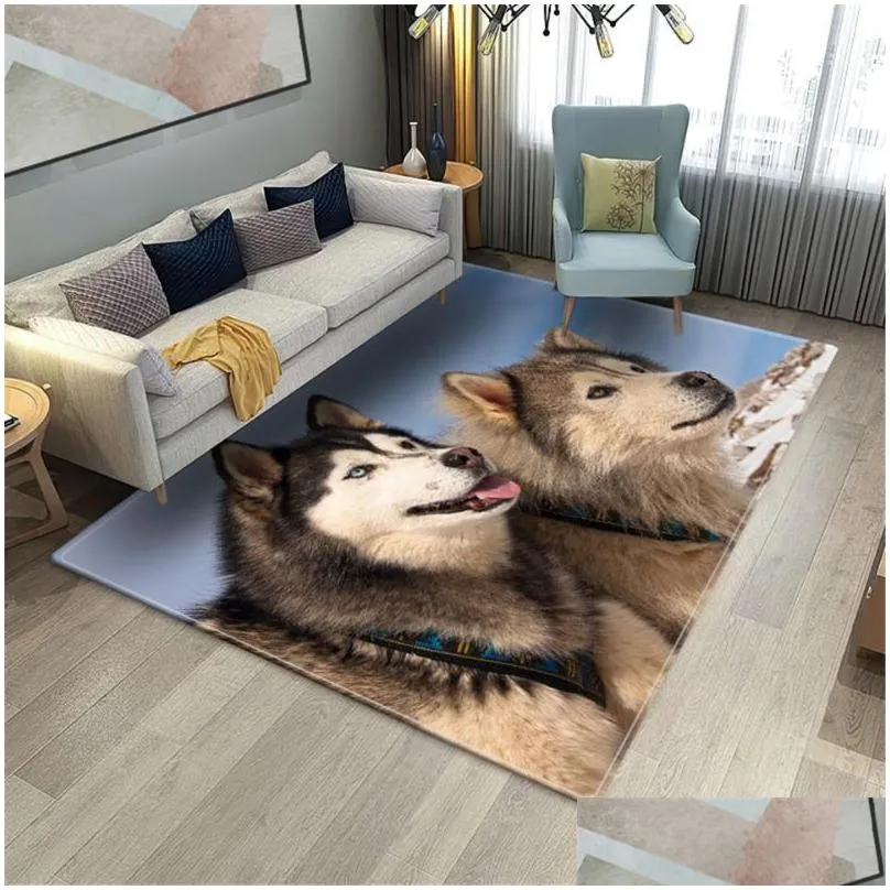 husky dog rug bedroom floor mat teen room decoration cute animal carpet children soft sponge for child doormat carpets