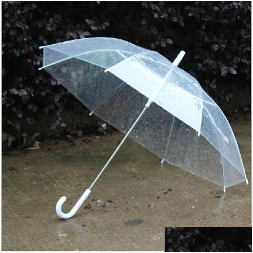 umbrellas 50pcs wholesale transparent multicolor clear pvc long handle rainproof