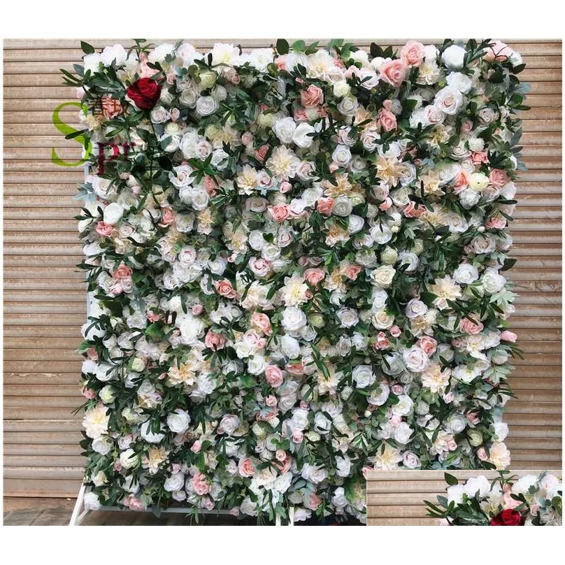 customized 3d effects mix plant flower wall mats artificial florals rose panel for yoga shop decoration1