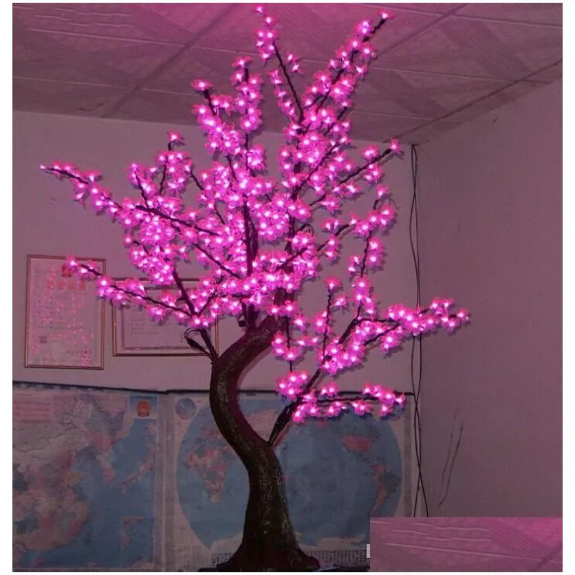 led artificial cherry blossom tree light christmas light 1152pcs led bulbs 2m/6.5ft height 110/220vac rainproof outdoor use