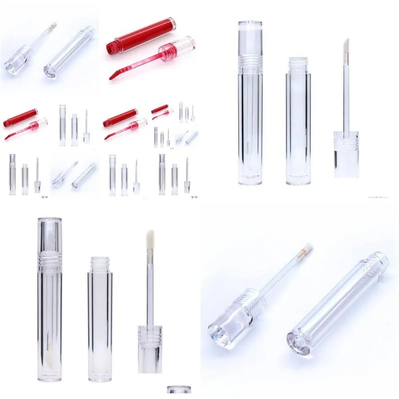 100pcs empty 7.8ml lipgloss tubes round transparent lip gloss tubes with wand empty lip gloss tubes