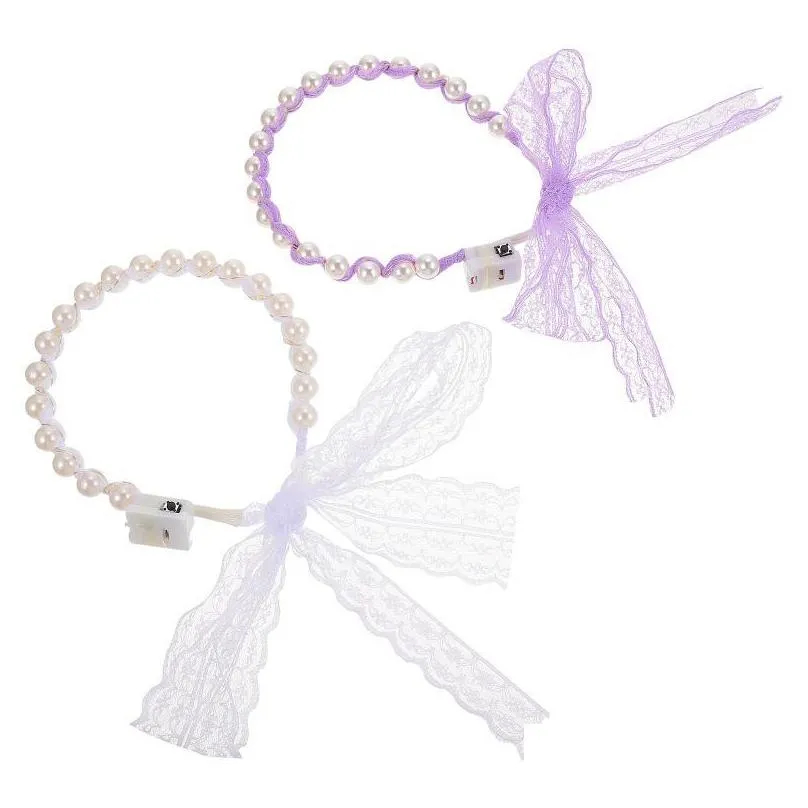 party decoration 2pcs luminous hairband creative pearl headdress chic hair decor