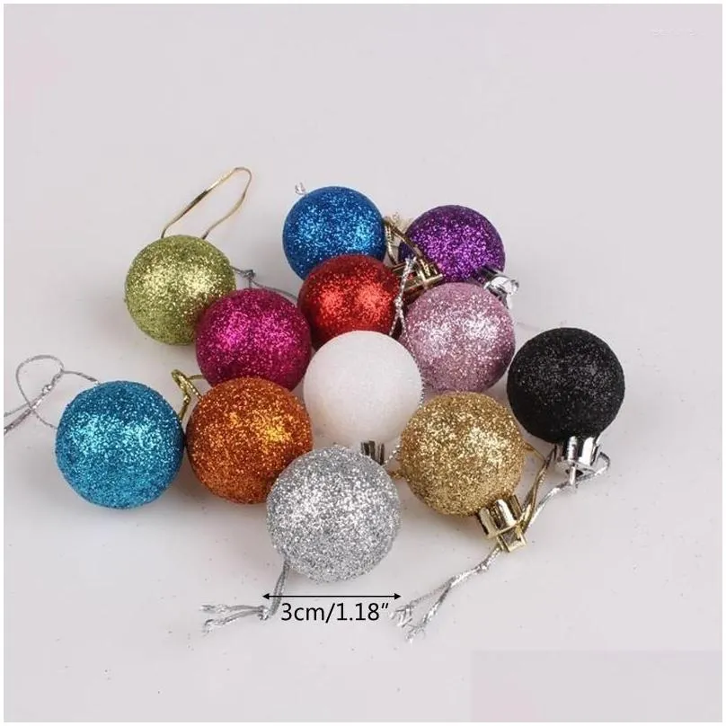 party decoration c9ga 24 pcs/set 12 colors christmas bauble ornament ball home garden for tree pendant