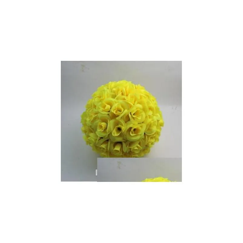  artificial encryption rose silk flower kissing balls large hanging ball christmas ornaments wedding party decorations