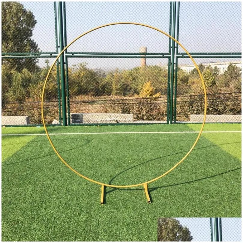 party decoration 2m iron circle wedding arch props background decor single shelf outdoor lawn flower door rack frame