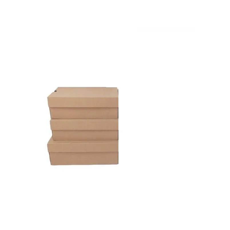 100pcs/lot 10sizes white kraft paper boxes white paperboard packaging box shoe box craft party