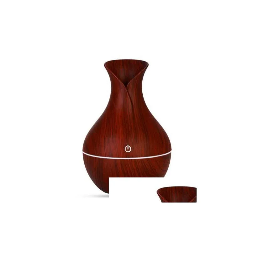  humidifier aroma oil diffuser Wood Grain ultrasonic wood air humidifier USB cool mini mist maker LED lights for home office