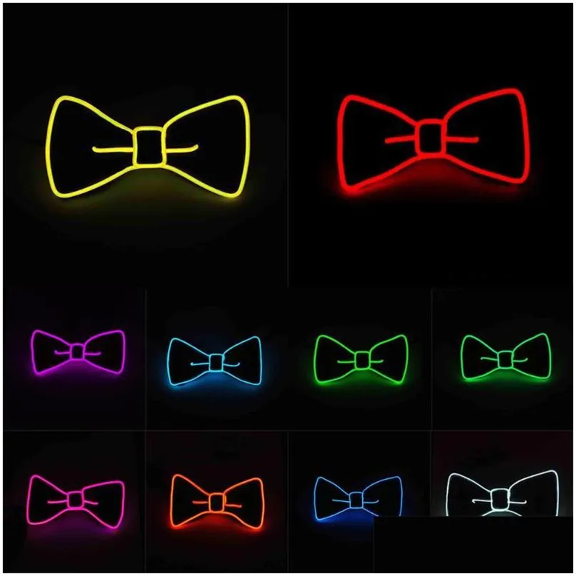 party decoration led luminous bow tie costume props supplies christmas evening wedding year gifts for men boys kids