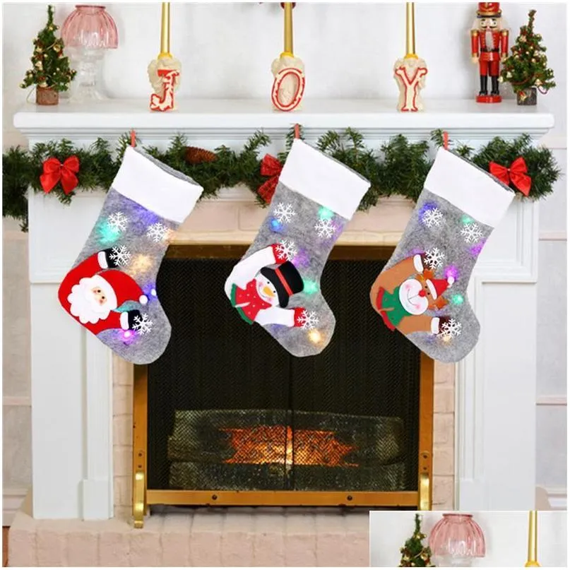 ups year christmas stocking sack xmas party favor gift candy bag noel christmas decorations for home sock tree