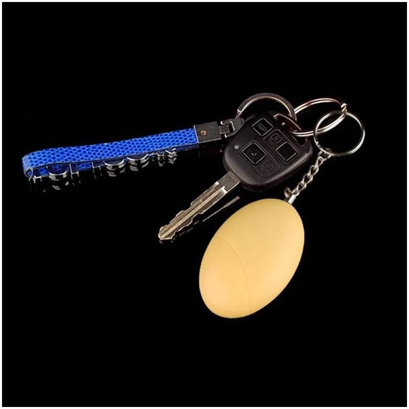 110db 5 colors egg shape self defense alarm girl women security protect alert personal safety scream loud keychain alarm system