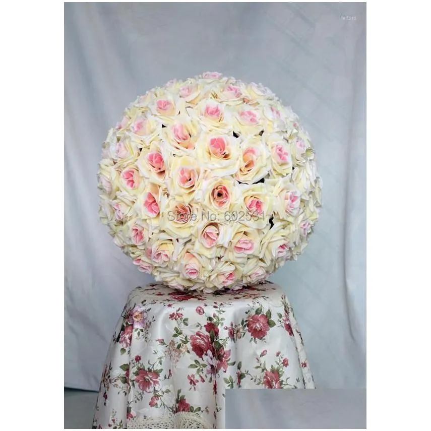 decorative flowers spr 30cm pomander rose ball 12pcs/lot bride holding flower wedding kissing party/home decoration