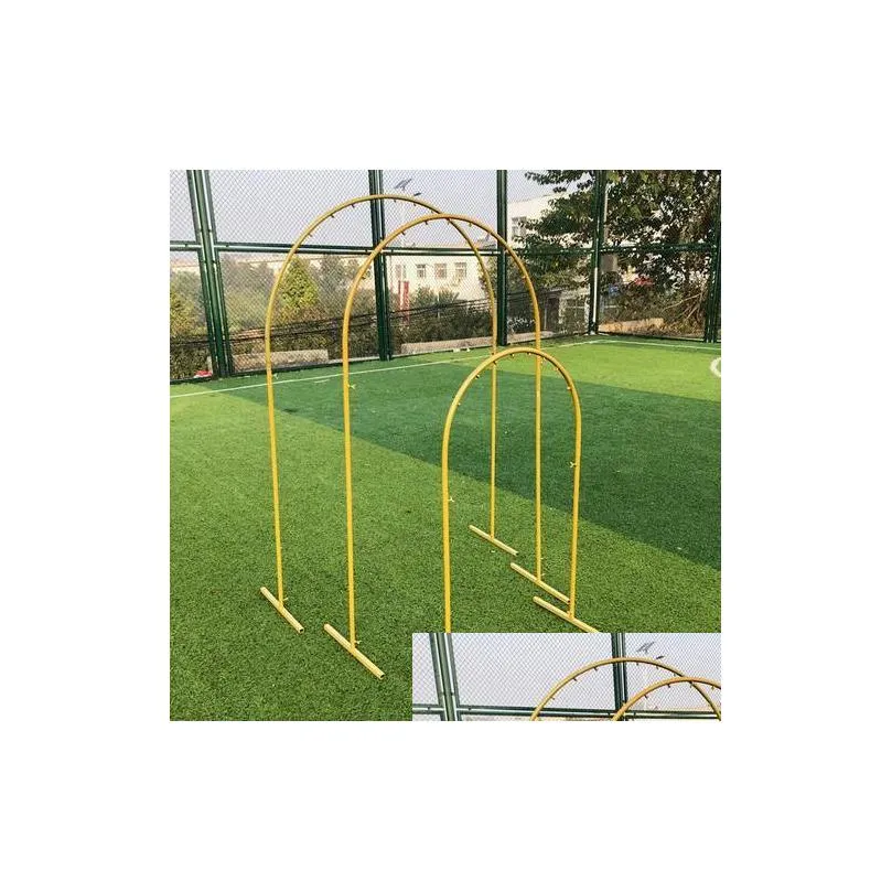 party decoration 3pcs/set wedding props arched road guide wrought iron geometric arch stand t stage decor backdrop frame