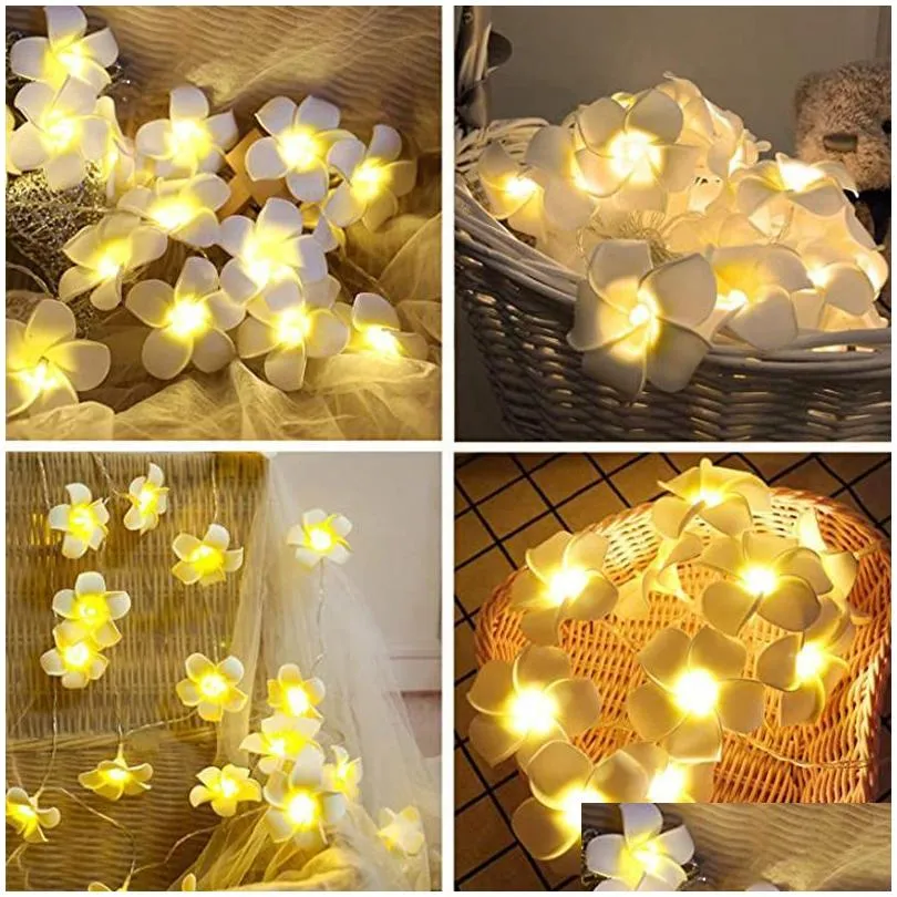 party decoration 1.5m 10leds flowers string lights artificial flower fairy garland wedding hawaii holiday supplies