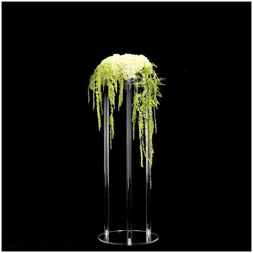 party decoration 10pcs/ lot table flower rack 40/60 /80 /100 cm tall acrylic crystal wedding road lead centerpiece event