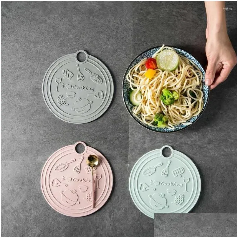 table mats round heat resistant silicone plate mat drink cup coasters insulation kitchen accessories tool easy cleaning