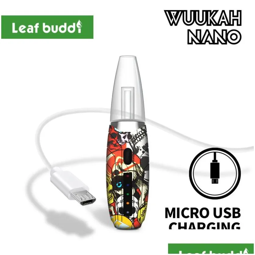 leaf buddi wuukah nano kit wax vaporizer water pipe 1200mah variable voltage quartz chamber glass bong hookah enail