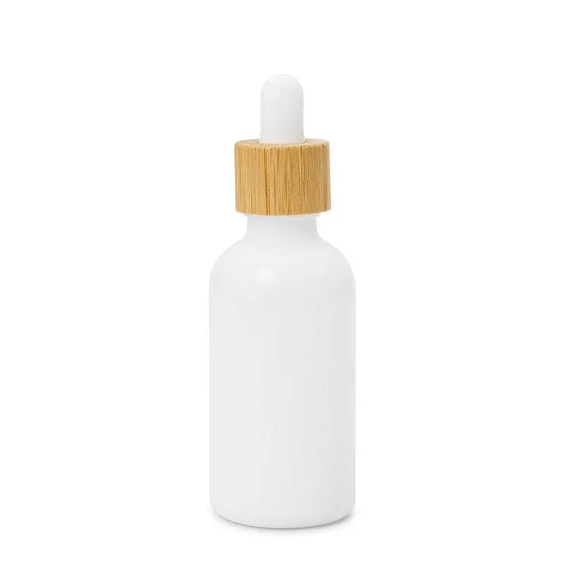 15ml 30ml 50ml opal white glass bottle with bamboo dropper 1oz bamboo essential oil bottle opal glass 300 up