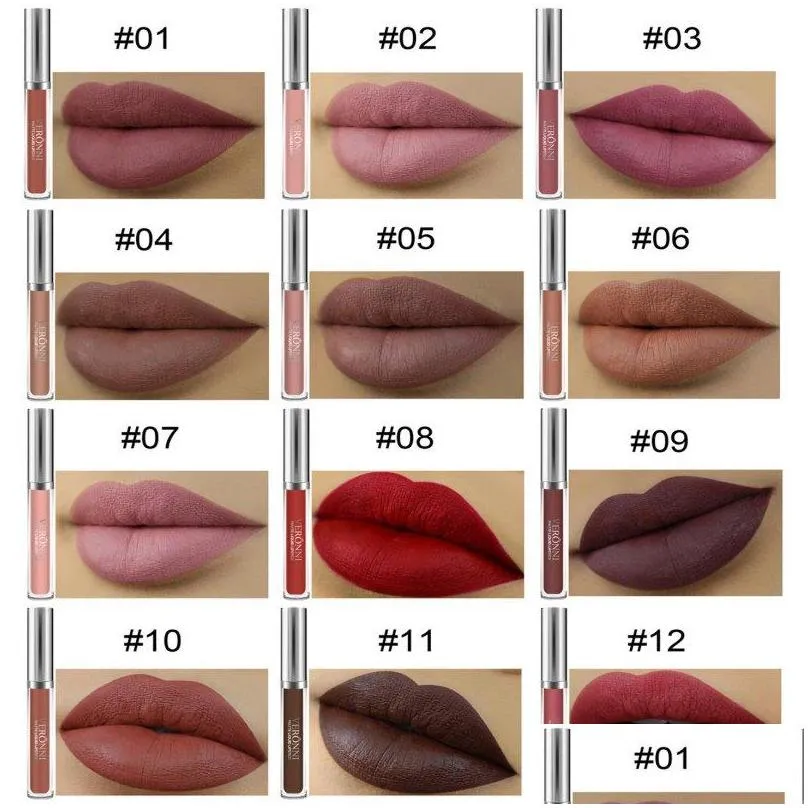 2018 Recommend Cosmetics 12 Colors Set Waterproof Long Lasting Lipstick Mae Lip Gloss Makeup