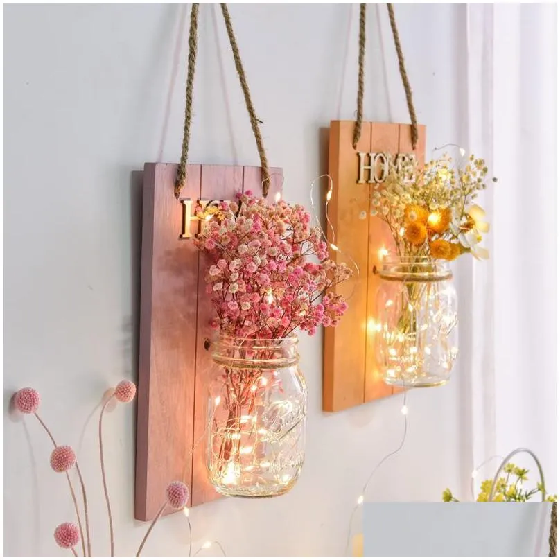 european diy dried flower plant wall mounted wood decorative shelf toys frame for home kids bedroom hanging craft decor other