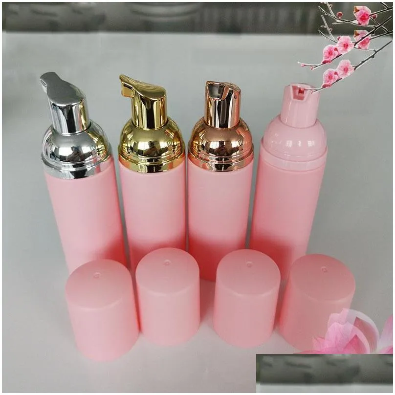 pink 60ml travel foamer bottles empty plastic foam bottles hand wash soap mousse cream dispenser bubbling bottle