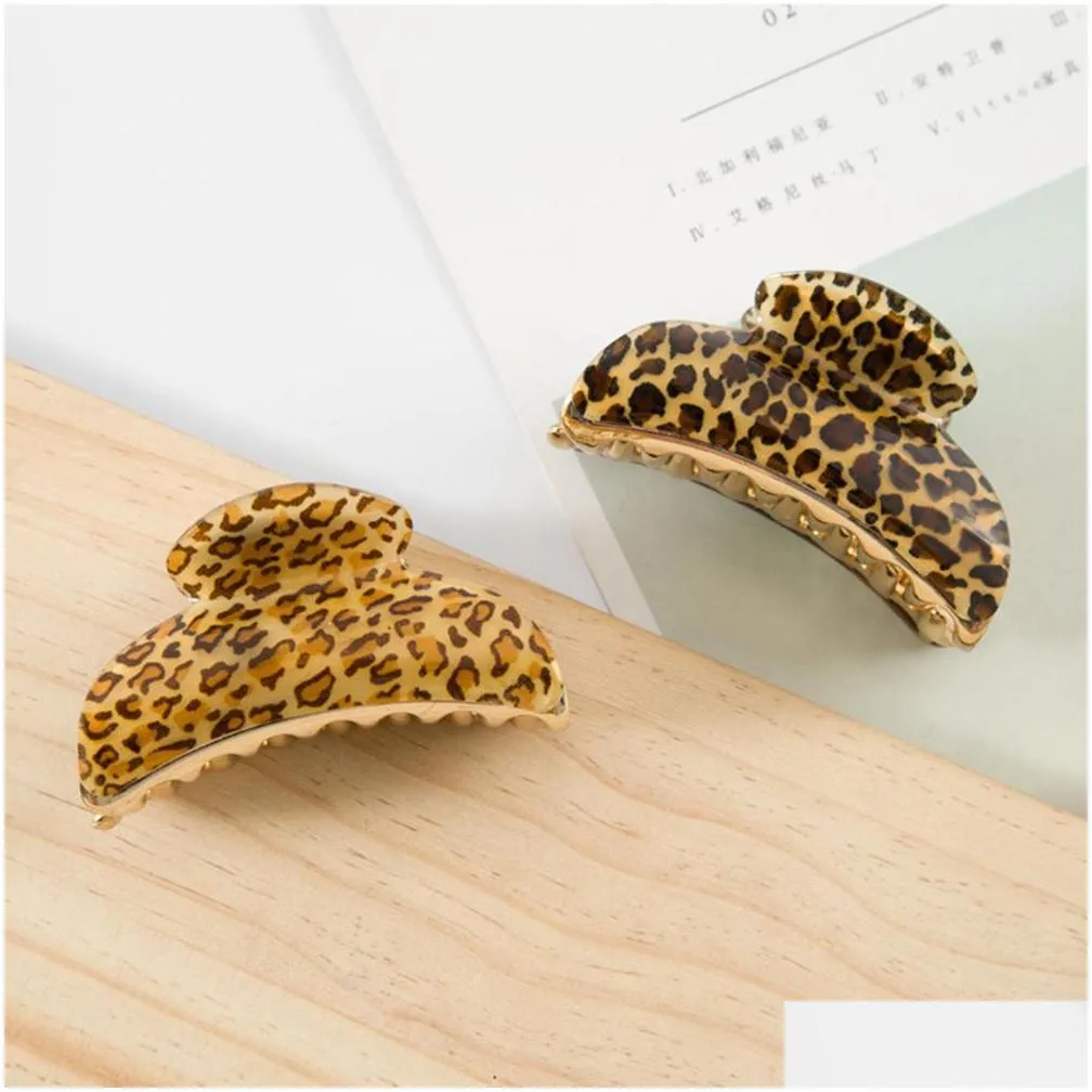 Xugar Hair Accessories Big Size Leopard Hair Claw 4/7/9cm Mature Style Clips for Women Girls Crab Barrette Headwear