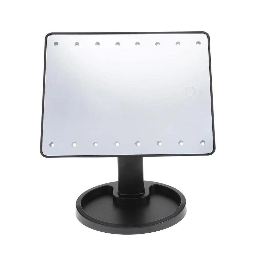 Wholesale 360 Degree Rotation Touch Screen Makeup Mirror With 16 / 22 Led Lights Professional Vanity Mirror Table Desktop Make Up