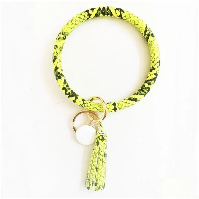 ups crossborder accessories fashion tassel bracelet key chain pu leather bracelet wholesale factory direct sales