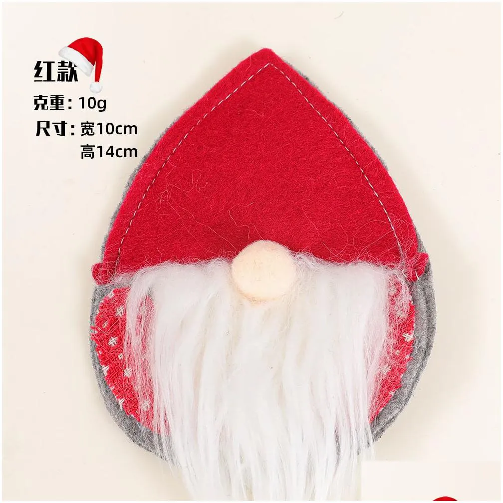 ups christmas santa claus knife party favor and fork set nordic egg shaped decoration tableware set faceless baby