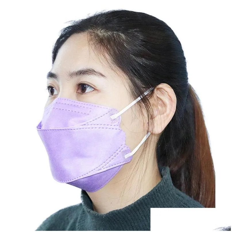 18 colors individual package fish shaped kf94 face mask colorful dustproof antidropping masks