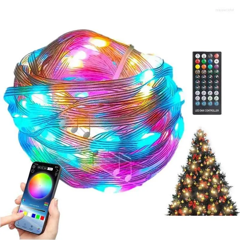 party decoration multi colored christmas string lights indoor outdoor color changing with remote for tree holiday home decorations
