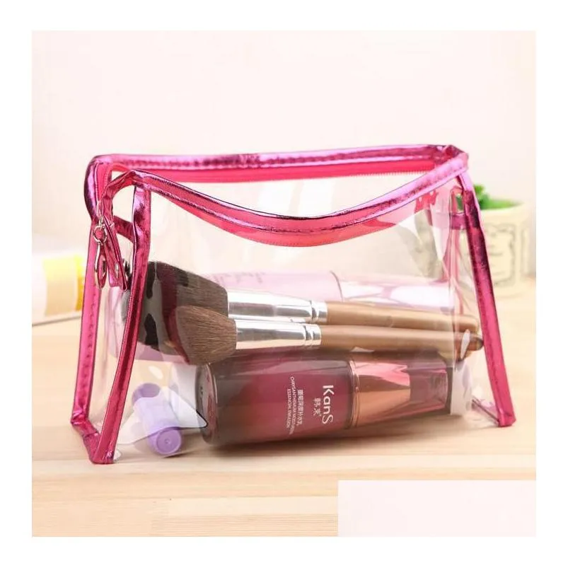 waterproof cosmetic bag women makeup case pvc transparent beauty organizer pouch female bag lady make up pouch