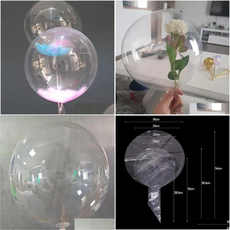 party decoration 18202436 1/3/5pcs transparent globes clear balloon helium inflatable bobo ballon wedding birthday babyshower