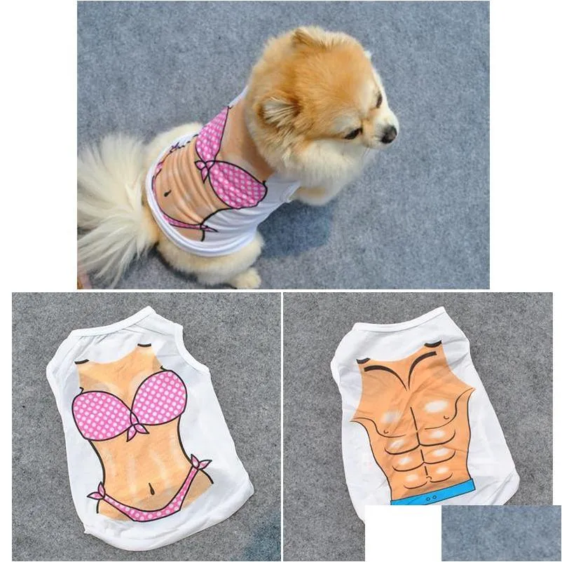 pet dog apparel clothes fashion personality bikini printing casual cats vest sexy pets coat apparel dhs delivery