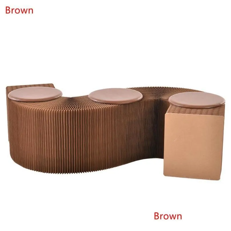 decorative objects figurines modern design accordion folding paper stool sofa chair home kraft bench