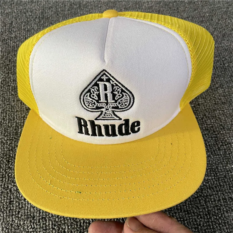 Embroidery RHUDE Baseball Cap Men Women Rhude Sun Hat Sunscreen Outdoor Adjustable QY13