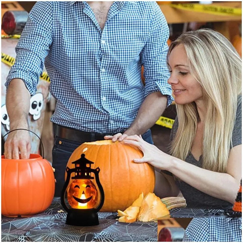 party decoration halloween pumpkin retro lantern night light festival atmosphere home decor ornament