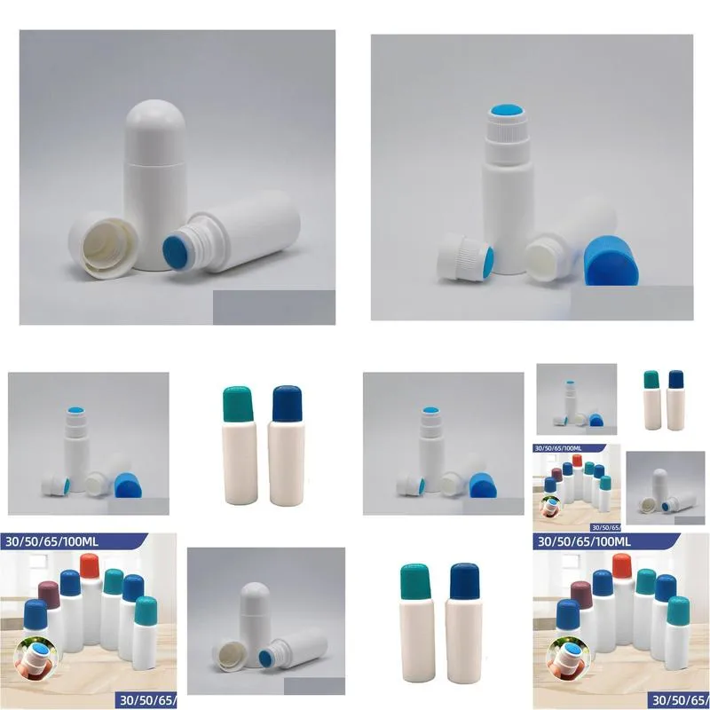 20 30 50 60 100ml empty white plastic sponge applicator liquid bottle hdpe white bottles with blue sponge head