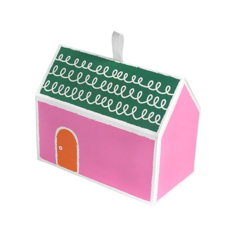 ins color small house house cookie dessert party favor nougat candy happy candy box year packaging box in stock