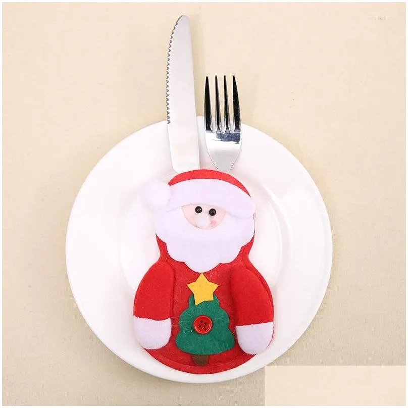 christmas decorations decor snowman kitchen tableware holder bag party gift xmas ornament for home table navidad