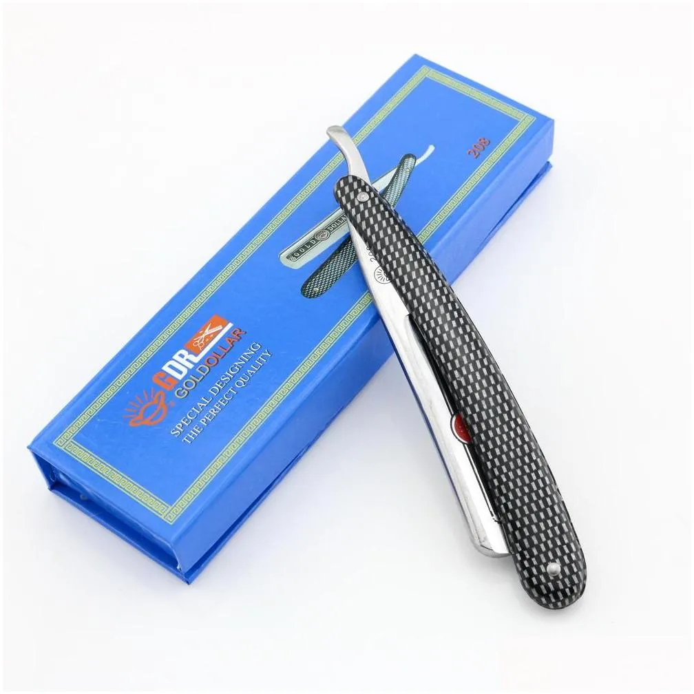 Straight Razor Folding razor Shaving razors Gold dollar Highlevel stainless steel blade Model 208 with gift box 10 PCS/LOT NEW