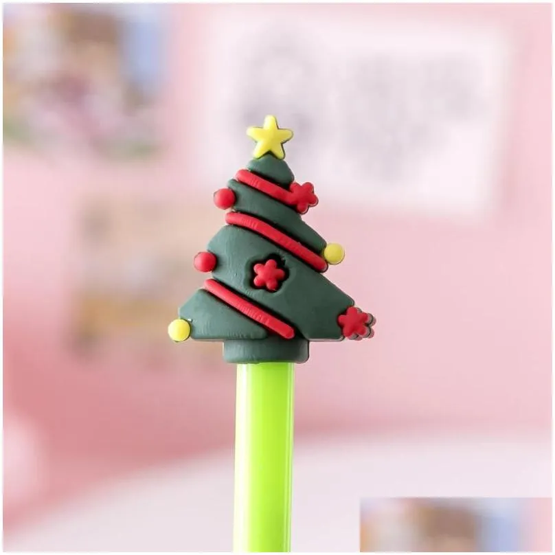 ups creative christmas tree yellow reindeer cartoon gel pen student stationery child xmas gifts prizes for guests