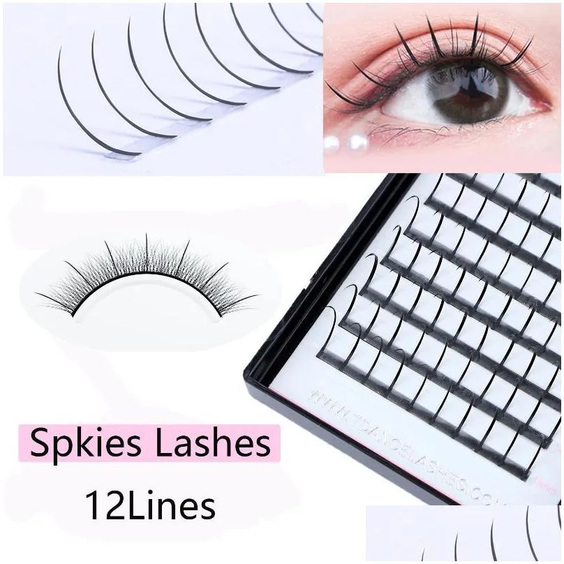 False Eyelashes TDANCE 10Trays/lot Premade Spikes Volume Fans Individual Wispy Fluffy 3D Mink Natural Professional Extension Makeup