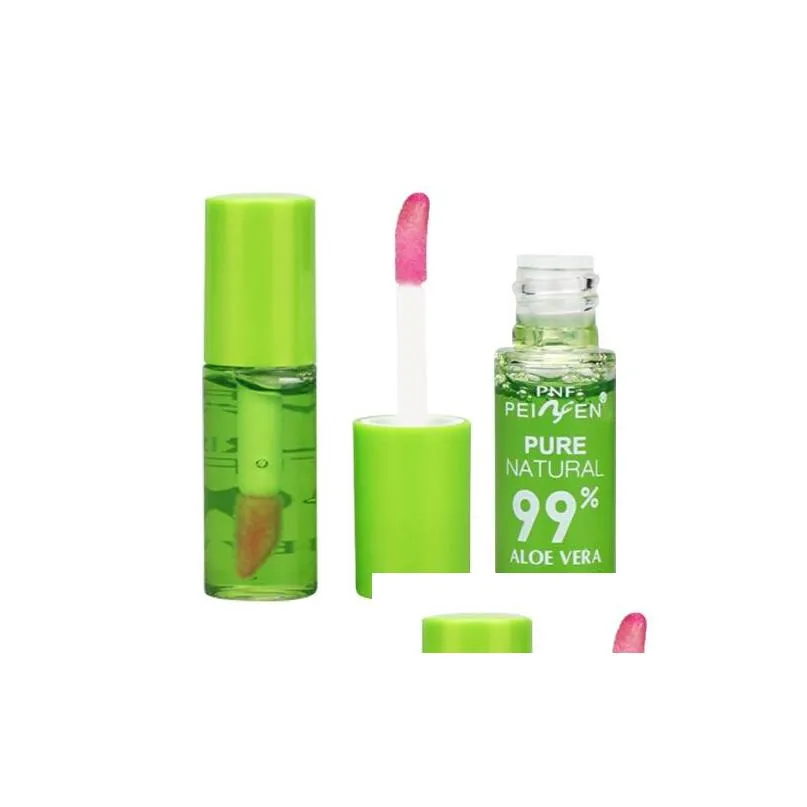 natural aloe liquid lips make up waterproof long lasting lip gloss tint change color lips transparent makeup