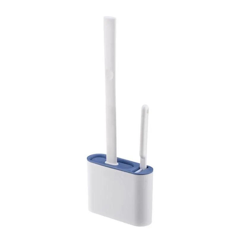 cracked household long handle soft glue toilet brush no dead corner cleaning tpr silicone brush