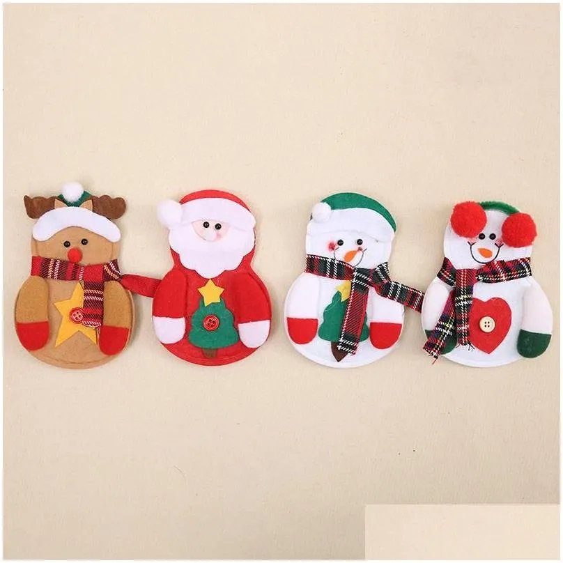 christmas decorations decor snowman kitchen tableware holder bag party gift xmas ornament for home table navidad