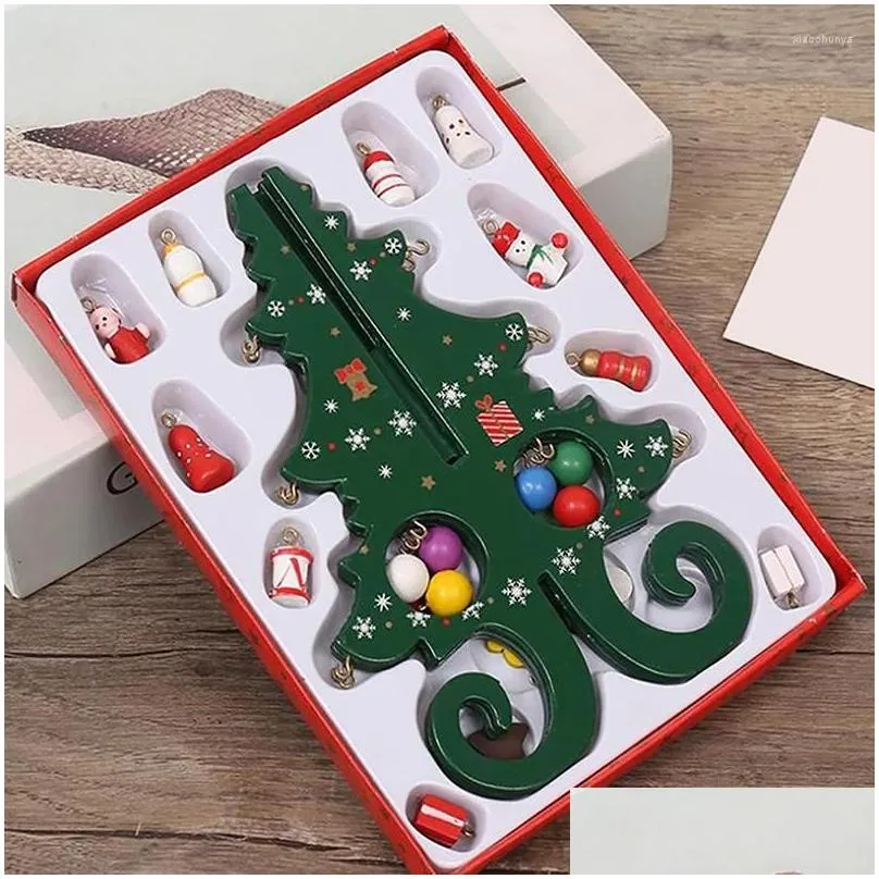 christmas decorations wooden tree handmade children stereo layout xmas navidad gifts 2023 year